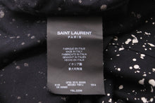 画像をギャラリービューアに読み込む, 極美品 SAINT LAURENT サンローラン 長袖シャツ 395263 スプラッターシャツ ブラックレーヨン サイズ40 中古 49594 
