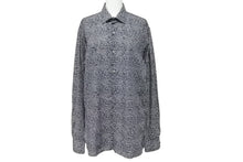 Load image into Gallery viewer, LANVIN ランバン 長袖シャツ トップス ゼブラ柄 レオパード コットン ブラック ホワイト サイズ40 美品 中古 49596