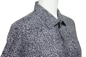 LANVIN ランバン 長袖シャツ トップス ゼブラ柄 レオパード コットン ブラック ホワイト サイズ40 美品 中古 49596