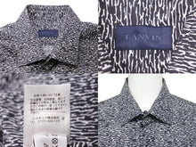 Load image into Gallery viewer, LANVIN ランバン 長袖シャツ トップス ゼブラ柄 レオパード コットン ブラック ホワイト サイズ40 美品 中古 49596