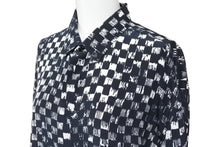 画像をギャラリービューアに読み込む, 極美品 SAINT LAURENT サンローラン 長袖シャツ ブロックチェック 501978 シルク ブラック サイズ40 中古 49597 
