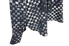 画像をギャラリービューアに読み込む, 極美品 SAINT LAURENT サンローラン 長袖シャツ ブロックチェック 501978 シルク ブラック サイズ40 中古 49597 