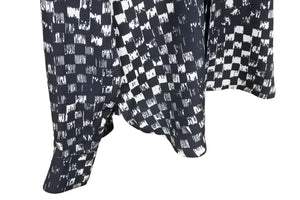 極美品 SAINT LAURENT サンローラン 長袖シャツ ブロックチェック 501978 シルク ブラック サイズ40 中古 49597 