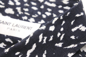 SaintLaurent サンローラン 長袖シャツ 星柄 UP53 2013 00735 イタリア製 コットン ネイビー ホワイト サイズ40 美品 中古 49602 