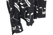 画像をギャラリービューアに読み込む, SAINTLAURENT サンローラン 長袖シャツ 音符 UP53201600297 イタリア製ビスコース ブラック ホワイト サイズ40 美品 中古 49616 