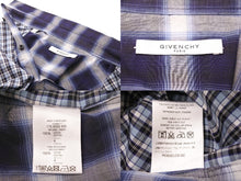 Load image into Gallery viewer, 極美品 Givenchy ジバンシー 長袖シャツ 17SS チェックシャツ 6008 400 ネイビー サイズ40 コットン 中古 49621
