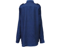Load image into Gallery viewer, BALMAIN バルマン 長袖シャツ W6HT113D556 メンズ ネイビー コットン ウール サイズ40 美品 中古 49624