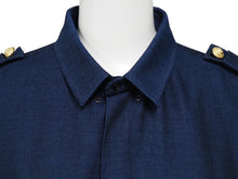 Load image into Gallery viewer, BALMAIN バルマン 長袖シャツ W6HT113D556 メンズ ネイビー コットン ウール サイズ40 美品 中古 49624