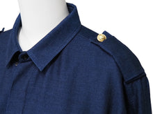 Load image into Gallery viewer, BALMAIN バルマン 長袖シャツ W6HT113D556 メンズ ネイビー コットン ウール サイズ40 美品 中古 49624