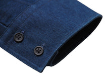 Load image into Gallery viewer, BALMAIN バルマン 長袖シャツ W6HT113D556 メンズ ネイビー コットン ウール サイズ40 美品 中古 49624