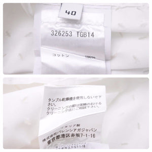 BALENCIAGA バレンシアガ カッティング 長袖シャツ ホワイト デザイン トップス 326253 サイズ40 美品 中古 49626