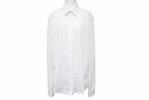 BALENCIAGA バレンシアガ カッティング 長袖シャツ ホワイト デザイン トップス 326253 サイズ40 美品 中古 49626