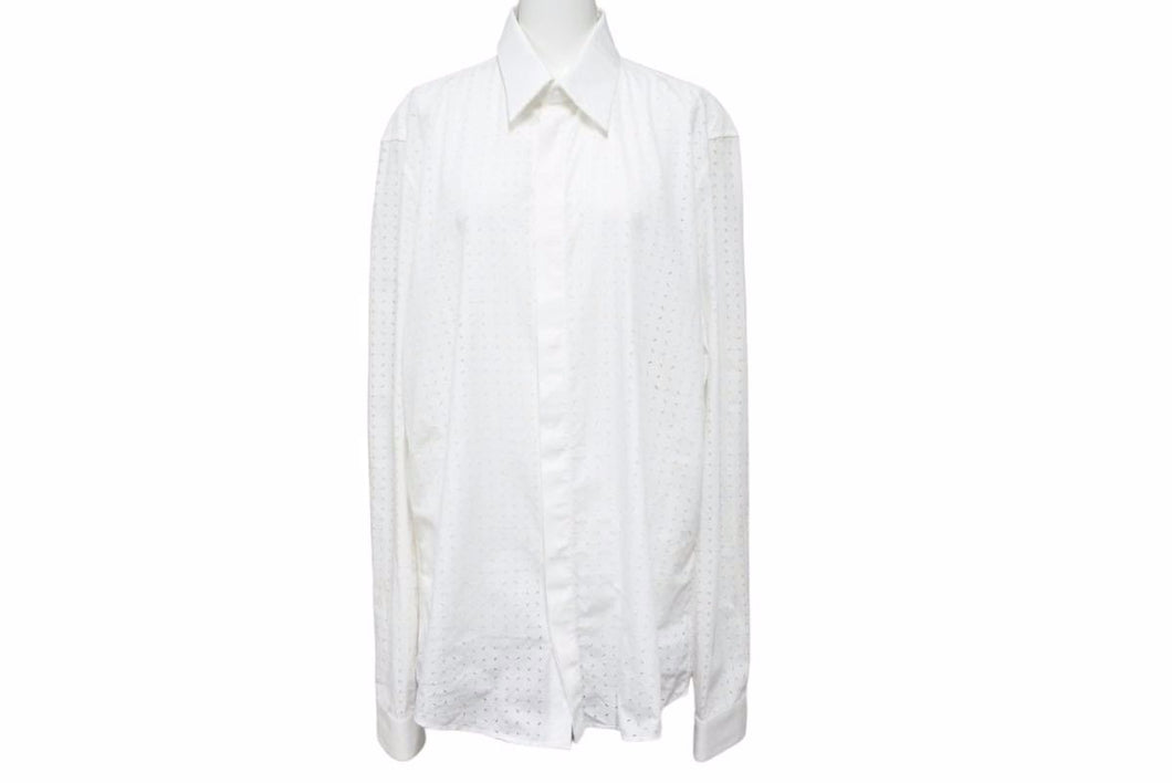 BALENCIAGA バレンシアガ カッティング 長袖シャツ ホワイト デザイン トップス 326253 サイズ40 美品 中古 49626