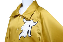 Load image into Gallery viewer, FEAR OF GOD フィアオブゴッド FIFTH COLLECTION Satin Baseball Coach Jacket スタジャン 5c17N イエロー 美品 中古 49630