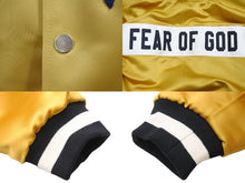 Load image into Gallery viewer, FEAR OF GOD フィアオブゴッド FIFTH COLLECTION Satin Baseball Coach Jacket スタジャン 5c17N イエロー 美品 中古 49630