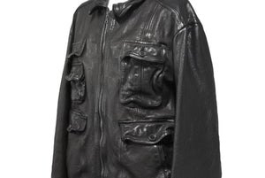 NEIL BARRETT ニールバレット レザージャケット ブラック シワ加工 サイズM メンズウェア 美品 中古 49631