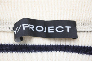 Y/Project ワイ・プロジェクト 長袖ニット ストライプ PULL4 ウール ホワイト ブラック サイズM 美品 中古 49636