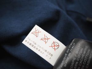 BALMAIN バルマン 長袖Ｔシャツ フード付き W6HJ624D549 ネイビー コットン カシミヤ サイズL 美品 中古 49639