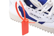 画像をギャラリービューアに読み込む, OFF-WHITE オフホワイト ハイカットスニーカー コットン牛革 ホワイト ネイビー 45 メンズ 美品 中古 49657 
