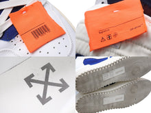 画像をギャラリービューアに読み込む, OFF-WHITE オフホワイト ハイカットスニーカー コットン牛革 ホワイト ネイビー 45 メンズ 美品 中古 49657 