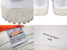 画像をギャラリービューアに読み込む, OFF-WHITE オフホワイト ハイカットスニーカー コットン牛革 ホワイト ネイビー 45 メンズ 美品 中古 49657 