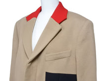 Load image into Gallery viewer, Givenchy ジバンシー ロングコート コットン ウール キュプラ ベージュ レッド サイズ50 メンズ 美品 中古 49661