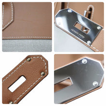 Load image into Gallery viewer, 超レア色 新品同様 HERMES エルメス オータクロア50 トワル ゴールド シルバー金具 Y刻印 中古 49672