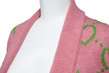 Load image into Gallery viewer, 極美品 GUCCI グッチ ガールズ カーディガン GG柄 2022-23AW イタリア製 ウール ポリウレタン ピンク グリーン サイズS 中古 49674