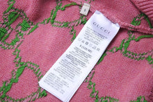 Load image into Gallery viewer, 極美品 GUCCI グッチ ガールズ カーディガン GG柄 2022-23AW イタリア製 ウール ポリウレタン ピンク グリーン サイズS 中古 49674