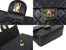 Load image into Gallery viewer, CHANEL シャネル ミニマトラッセ ショルダーバッグ 1番台 ココマーク ラムスキン ブラック ゴールド 美品 中古 49705