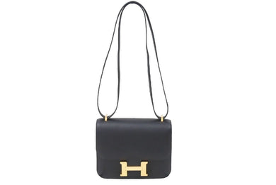 極美品 HERMES エルメス ショルダーバッグ ミニ コンスタンス3 ブラック RG金具 エバーカラー A刻印 中古 49709