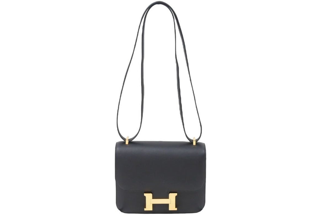 極美品 HERMES エルメス ショルダーバッグ ミニ コンスタンス3 ブラック RG金具 エバーカラー A刻印 中古 49709