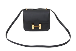 極美品 HERMES エルメス ショルダーバッグ ミニ コンスタンス3 ブラック RG金具 エバーカラー A刻印 中古 49709