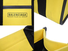 Load image into Gallery viewer, BALENCIAGA バレンシアガ トートバッグ ショルダーバッグ ハードウェア キャンバス イエロー ブラック シルバー金具 美品 中古49716