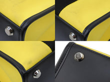 Load image into Gallery viewer, BALENCIAGA バレンシアガ トートバッグ ショルダーバッグ ハードウェア キャンバス イエロー ブラック シルバー金具 美品 中古49716