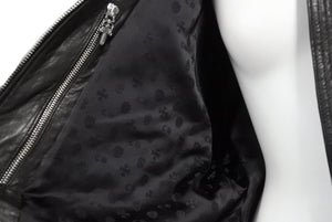CHROMEHEARTS クロムハーツ レザージャケット 2225-304-6214 クロスボタン ダガージップ 羊革 ブラック XL 美品 中古 49720