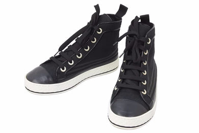 CHANEL シャネル スニーカー 19年クルーズモデル ココマーク キャンバス ハイカットスニーカー G34222 良品 中古 49723