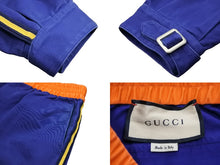 画像をギャラリービューアに読み込む, GUCCI グッチ パンツ サイドラインパンツ フロントファスナー サイズ48 ブルーオレンジ 660067 美品 中古 49730 