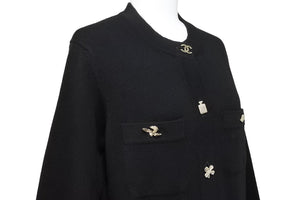 新品未使用 CHANEL シャネル カーディガン ココマーク ボタン 2022-23AW P73483 K10530 94305 カシミヤ ブラック ゴールド 49750