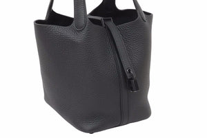 新品未使用 エルメス ピコタンロックPM U刻印 18 トリヨンクレマンス ソーブラック ハンドバッグ 中古 49759