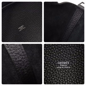 新品未使用 エルメス ピコタンロックPM U刻印 18 トリヨンクレマンス ソーブラック ハンドバッグ 中古 49759