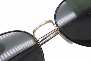 EYEVAN アイヴァン ラウンド サングラス ブラック グリーン モニター アイウェア E-0504 美品 中古 49760 
