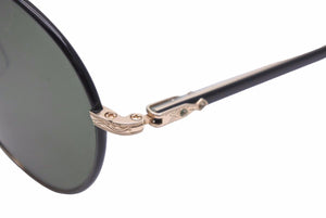 EYEVAN アイヴァン ラウンド サングラス ブラック グリーン モニター アイウェア E-0504 美品 中古 49760 