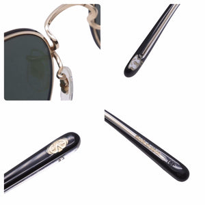 EYEVAN アイヴァン ラウンド サングラス ブラック グリーン モニター アイウェア E-0504 美品 中古 49760 
