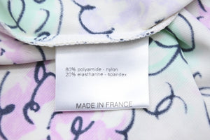 極美品 CHANEL シャネル 半袖Ｔシャツ 花柄 ココマーク P11246V06748 ナイロン スパンデックス ホワイト マルチカラー 40 中古49774