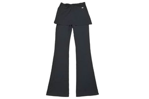 極美品 CHANEL シャネル スカートレイヤードパンツ サイズ38 P19109V01096 レーヨン ナイロン ブラック シルバー金具 中古 49775