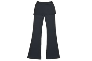 極美品 CHANEL シャネル スカートレイヤードパンツ サイズ38 P19109V01096 レーヨン ナイロン ブラック シルバー金具 中古 49775