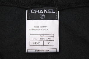 極美品 CHANEL シャネル スカートレイヤードパンツ サイズ38 P19109V01096 レーヨン ナイロン ブラック シルバー金具 中古 49775