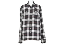 Load image into Gallery viewer, CHROME HEARTS クロムハーツ 長袖シャツ work dog チェック ブラック ホワイト レッド サイズS 美品 中古 49786