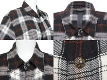 Load image into Gallery viewer, CHROME HEARTS クロムハーツ 長袖シャツ work dog チェック ブラック ホワイト レッド サイズS 美品 中古 49786